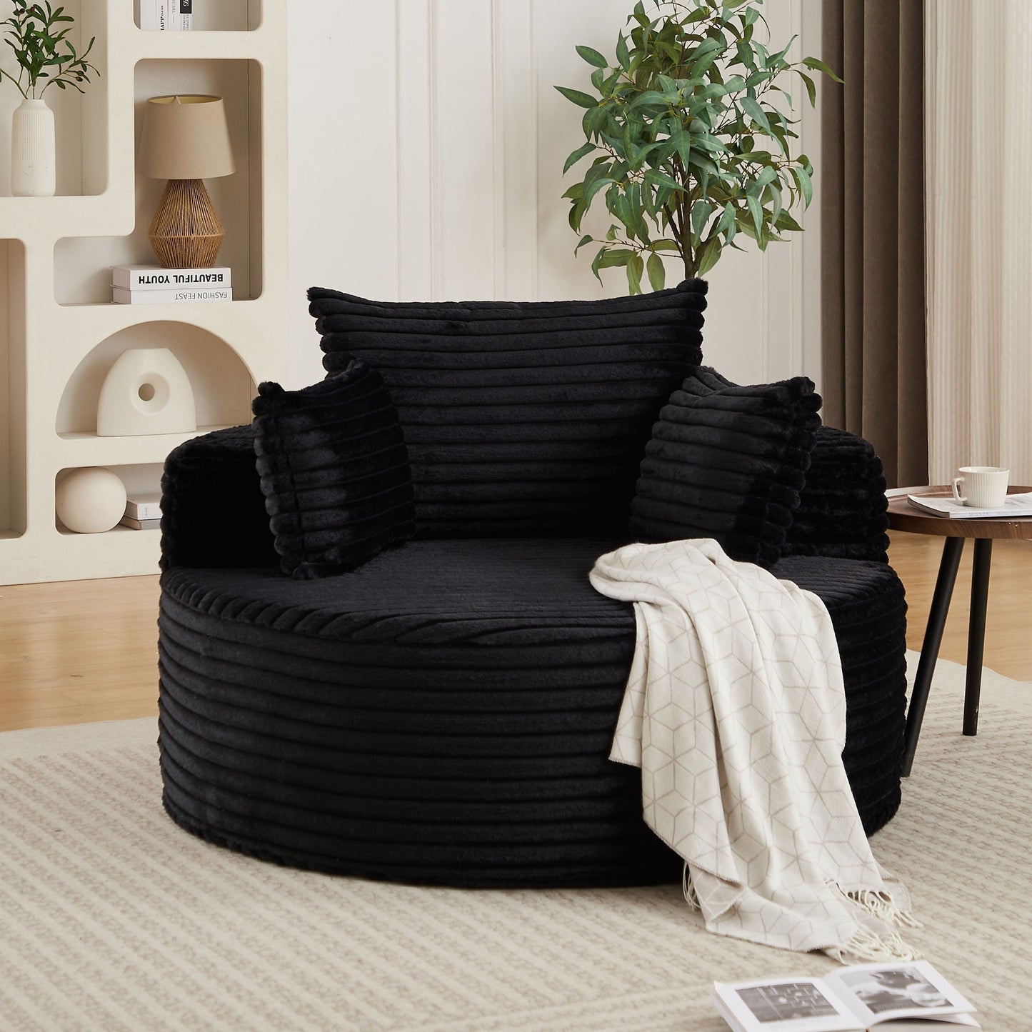 Modern single sofa with a backrest pillow