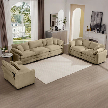 Elegant Sectional Sofa Set with Deep Seats
