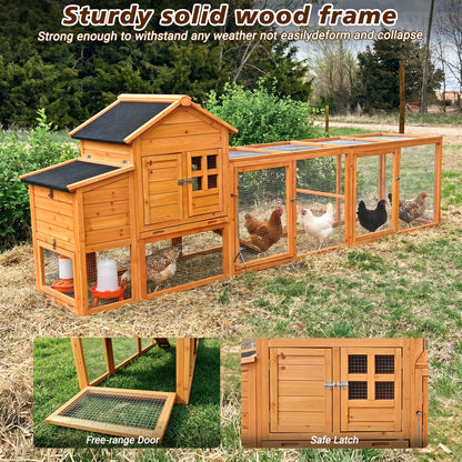 Large wooden chicken coop with nest box and run, HouseOfZazla Pens & Hutches on Tampa Home & Garden Store