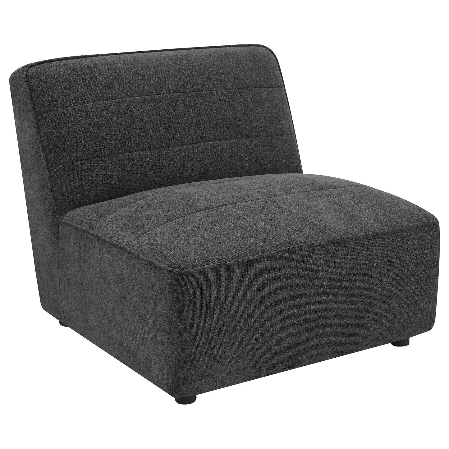 Vincent 6-piece modular sectional, charcoal fabric with curved back and cushioned seat module on Tampa Home & Garden Store