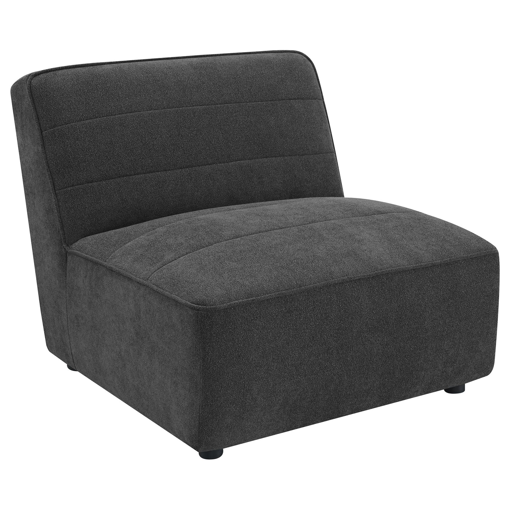 Vincent 6-piece modular sectional, charcoal fabric with curved back and cushioned seat module on Tampa Home & Garden Store