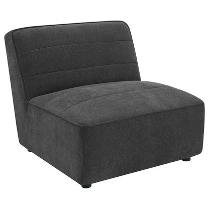 Vincent 6-piece modular sectional, charcoal fabric with curved back and cushioned seat module on Tampa Home & Garden Store