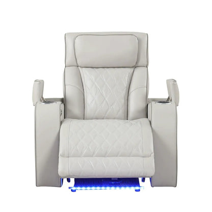 Fortuner power reclining chair, light gray quilted upholstery by Unique Piece Furniture on Tampa Home & Garden Store