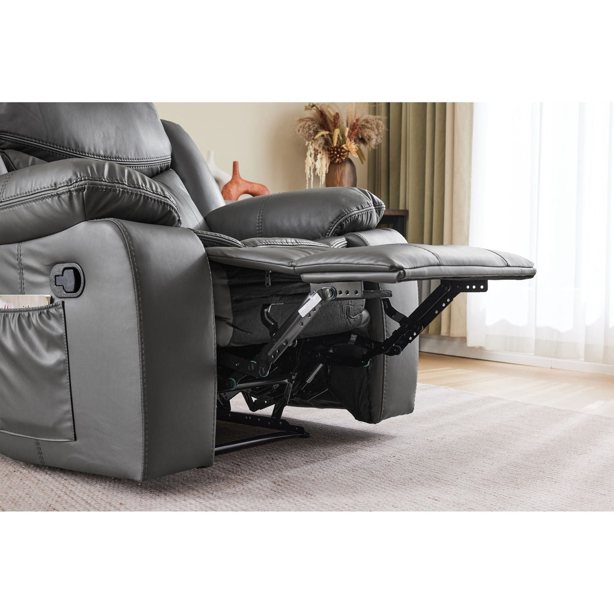 Gray Heating and Vibration Recliner Chair