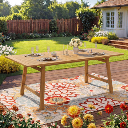 Versatile and Extendable Acacia Wood Table