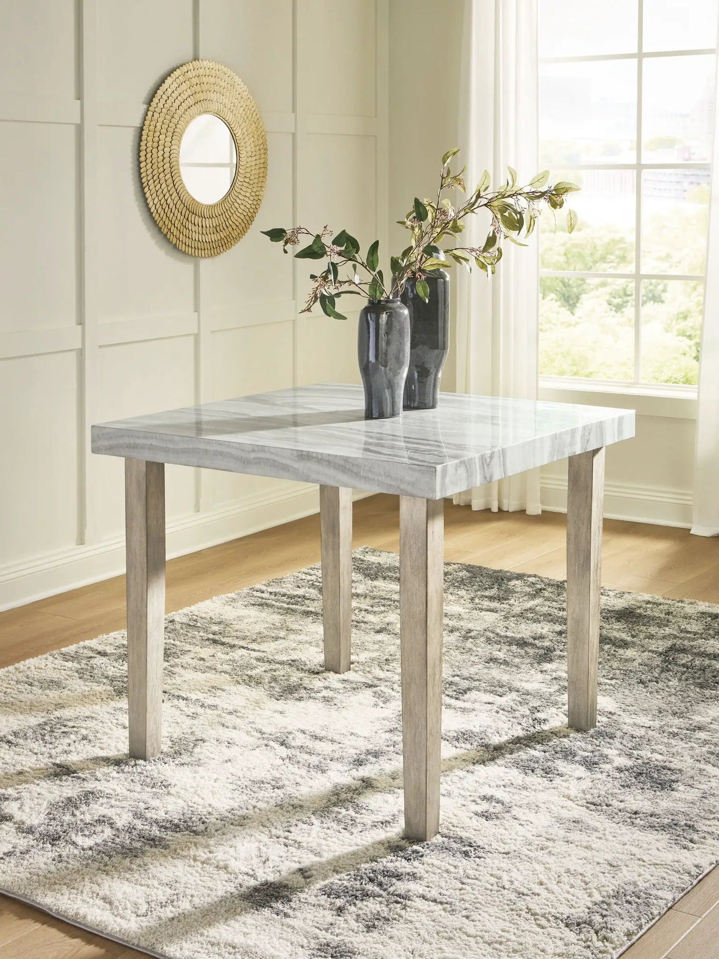 Larawyn Dining Room Table with Faux Marble Top