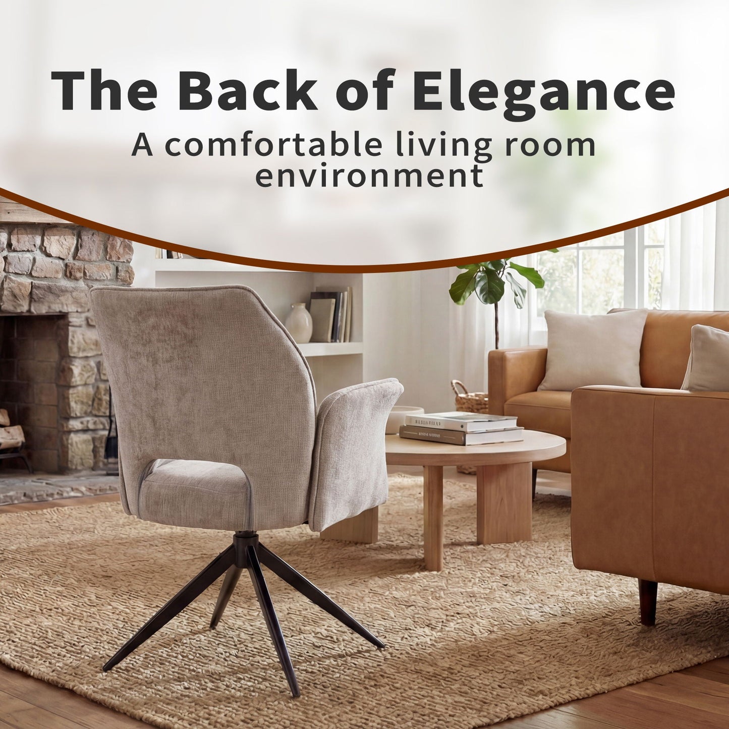 Dining chair set of 2 gray with soft cushioned seats and 360° swivel, armrests by HouseOfZazla on Tampa Home & Garden Store