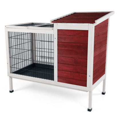 Two Tier Wooden Rabbit Cage for Small Animals