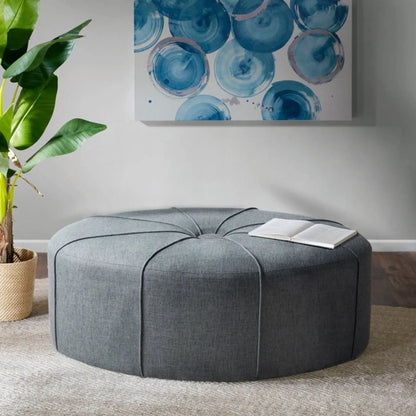 Modern Style Cocktail Ottoman with Tufted Center