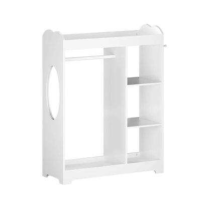 Dress Up Storage with Mirror and Hooks White