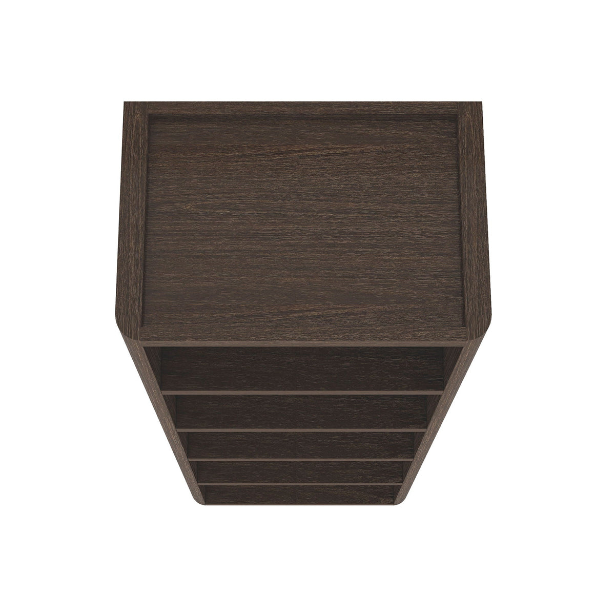 Open bookcase with adjustable shelves in dark brown wood 79in height on Tampa Home & Garden Store