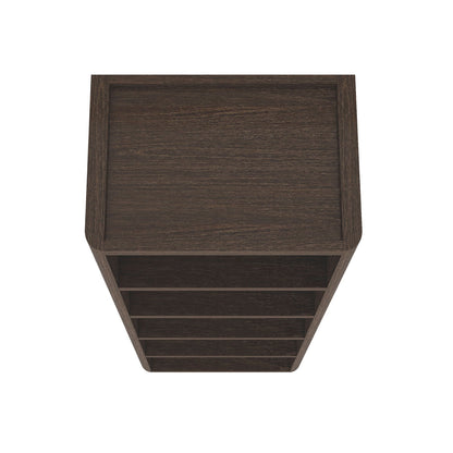 Open bookcase with adjustable shelves in dark brown wood 79in height on Tampa Home & Garden Store