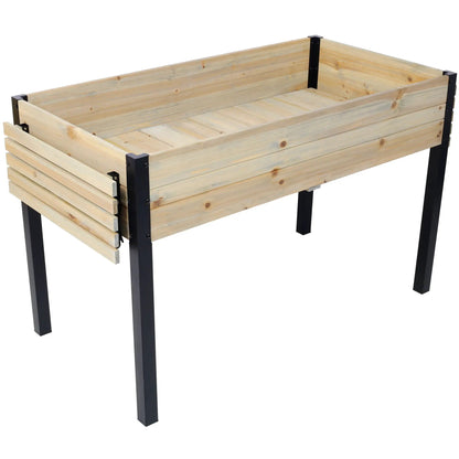 Raised Garden Bed with Metal Legs and Folding Storage Shelf pine, Unique Piece Furniture on Tampa Home & Garden Store
