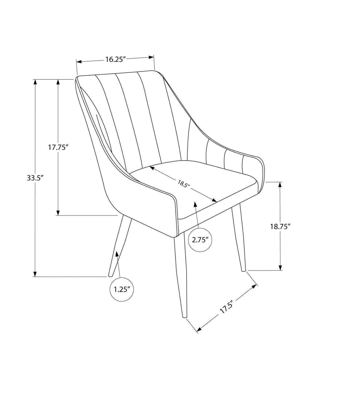 Modern Faux Leather Dining Chair Set of Two