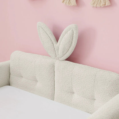 Cute Rabbit Ear Upholstered Platform Bed With Safety Rail boucle by Unique Piece Furniture on Tampa Home & Garden Store