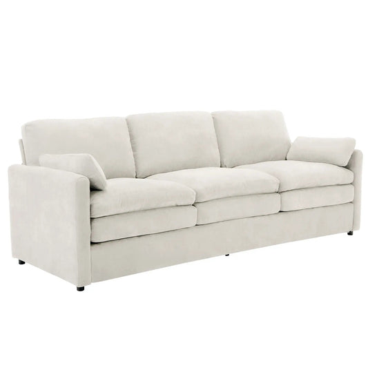 Cozy upholstered 3 seater sofa in light beige fabric by Unique Piece Furniture on Tampa Home & Garden Store