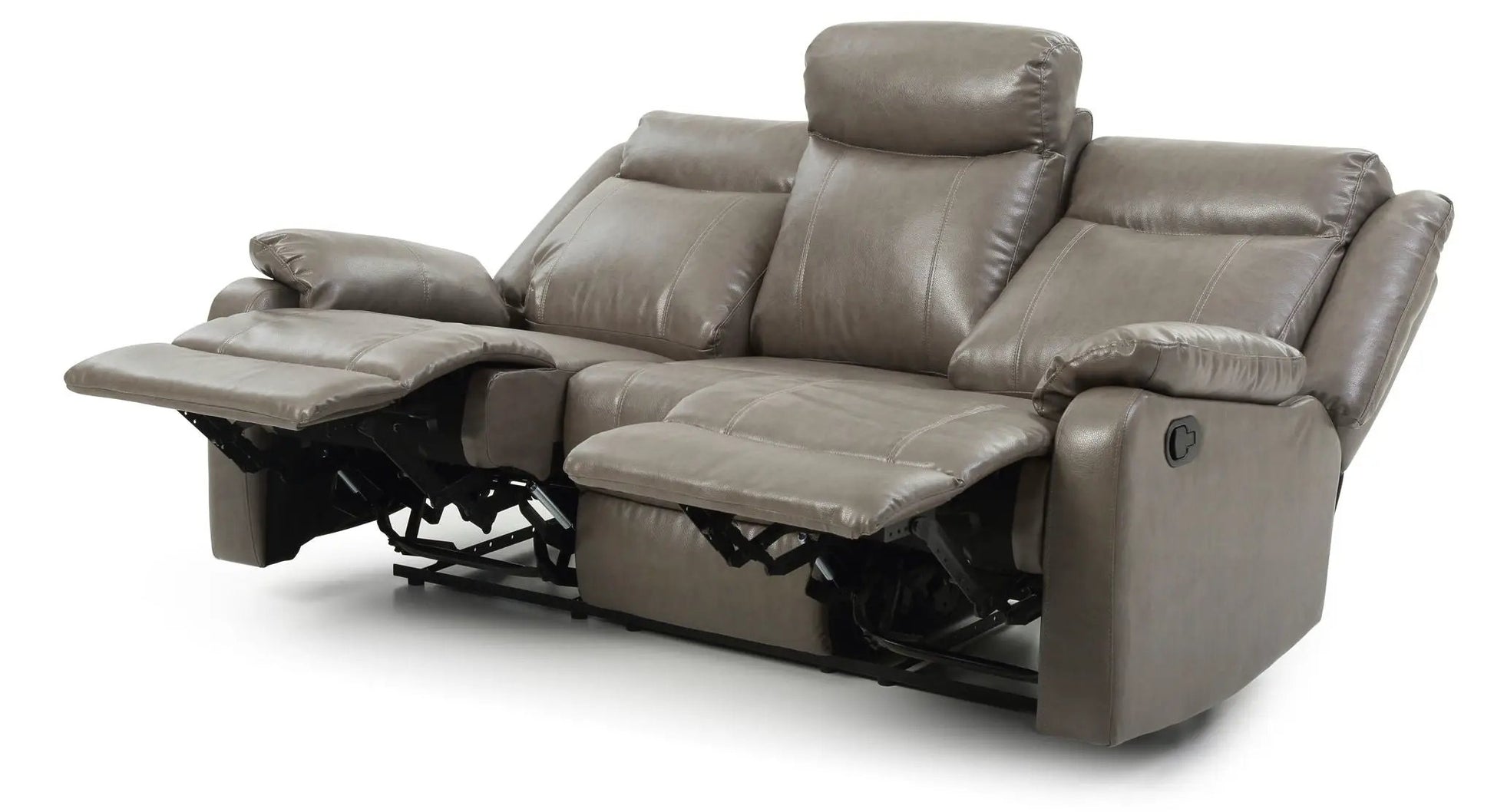 Contemporary three seater reclining sofa in taupe leather by Unique Piece Furniture on Tampa Home & Garden Store