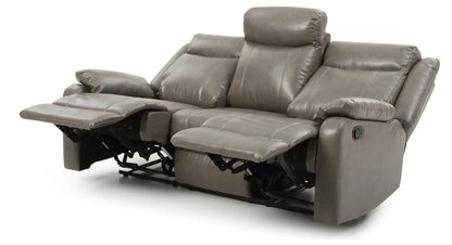 Contemporary three seater reclining sofa in taupe leather by Unique Piece Furniture on Tampa Home & Garden Store