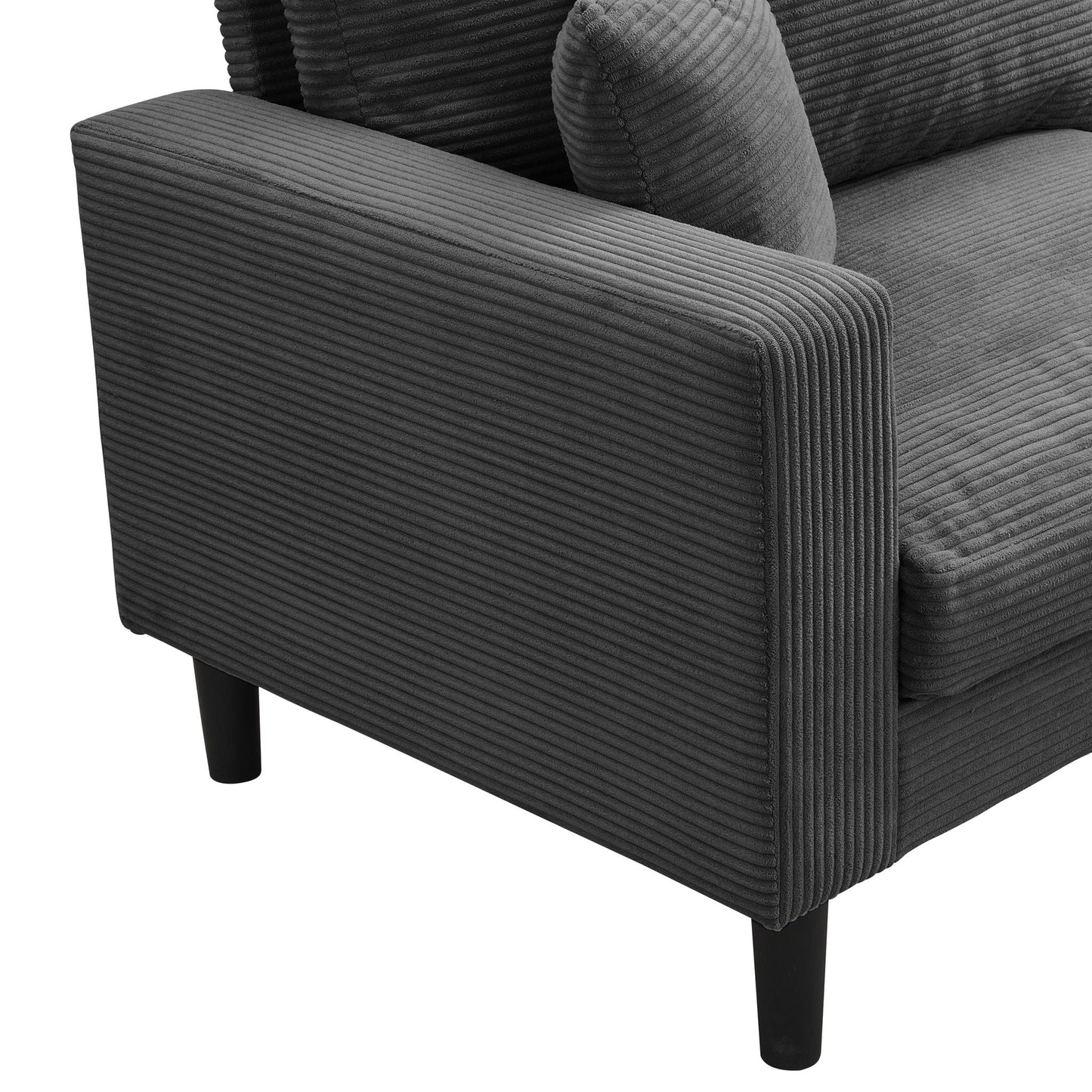 Modern Upholstered Three Seater Sofa and Pillows