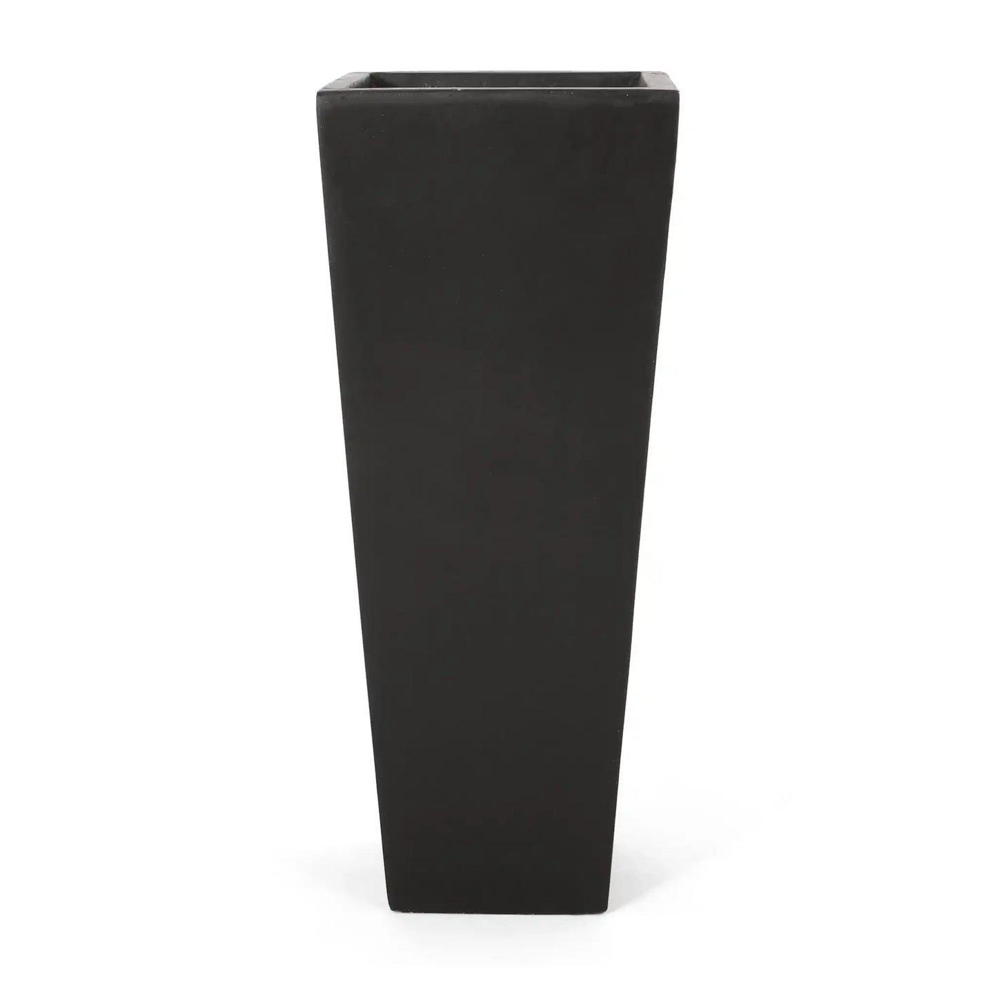 Outdoor Modern Cast Stone Planter by HouseOfZazla, black tall square planter on Tampa Home & Garden Store