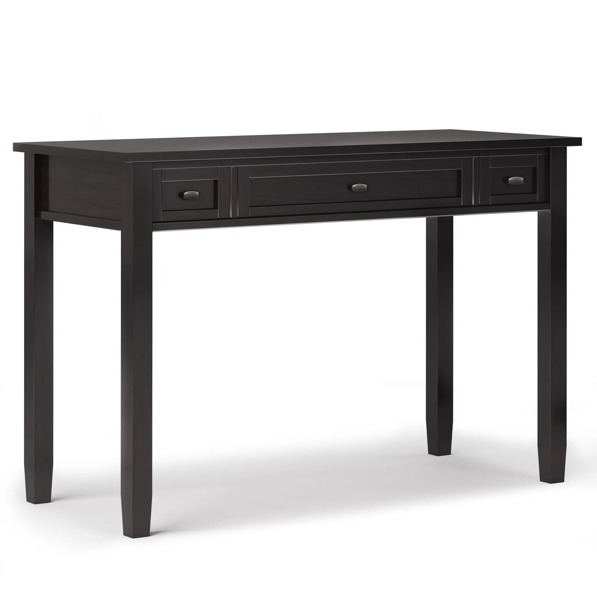 Warm Shaker Handcrafted Desk in dark wood finish with three drawers and squared legs on Tampa Home & Garden Store
