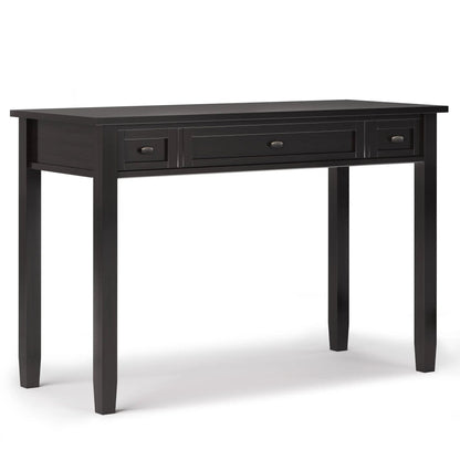Warm Shaker Handcrafted Desk in dark wood finish with three drawers and squared legs on Tampa Home & Garden Store