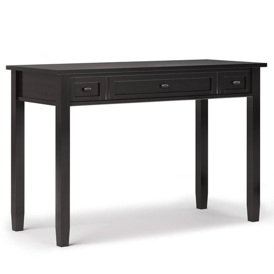 Warm Shaker Handcrafted Desk in dark wood finish with three drawers and squared legs on Tampa Home & Garden Store