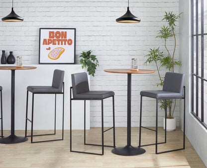 High-back barstools in gray with black metal frames, set of four on Tampa Home & Garden Store
