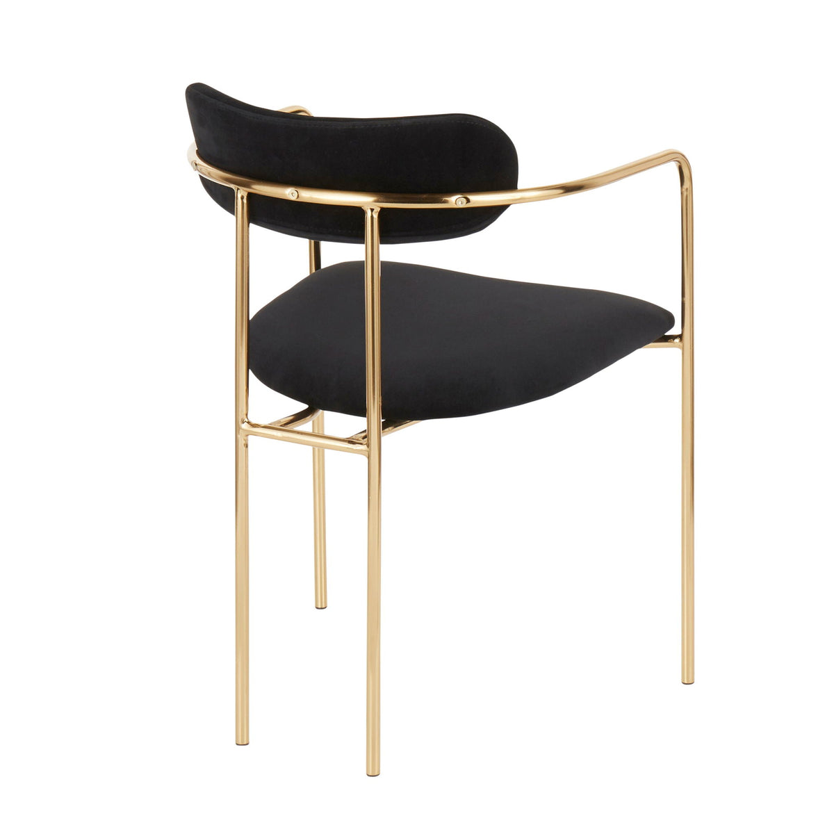 Contemporary chair set of 2 with cushioned black seats and gold metal frame on Tampa Home & Garden Store
