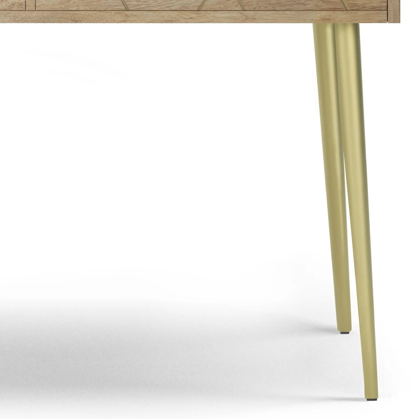 Jager Console Table natural wood top with gold metal legs on Tampa Home & Garden Store