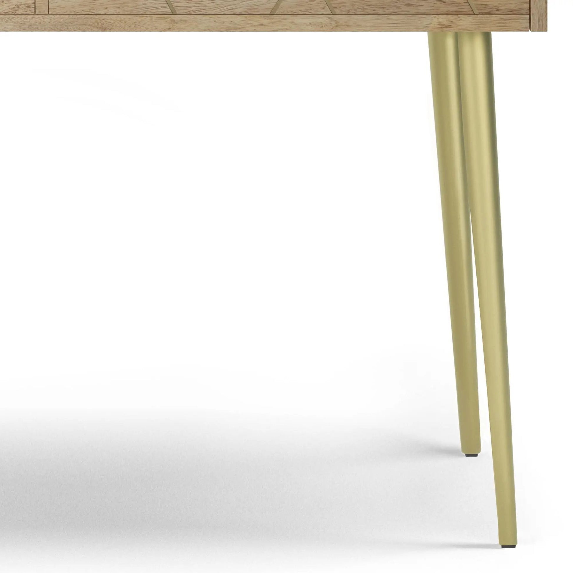 Jager Console Table natural wood top with gold metal legs on Tampa Home & Garden Store