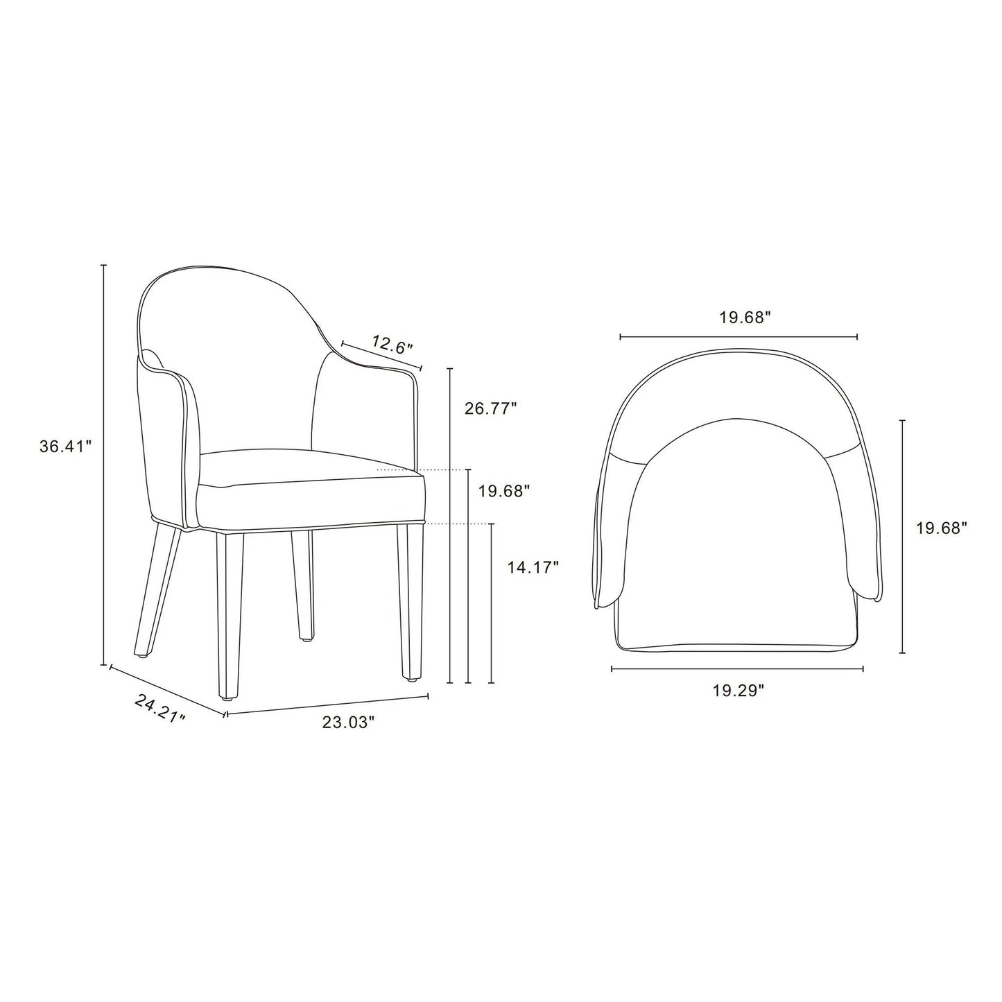 Modern Solid Beech Wood and Vegan Armchair