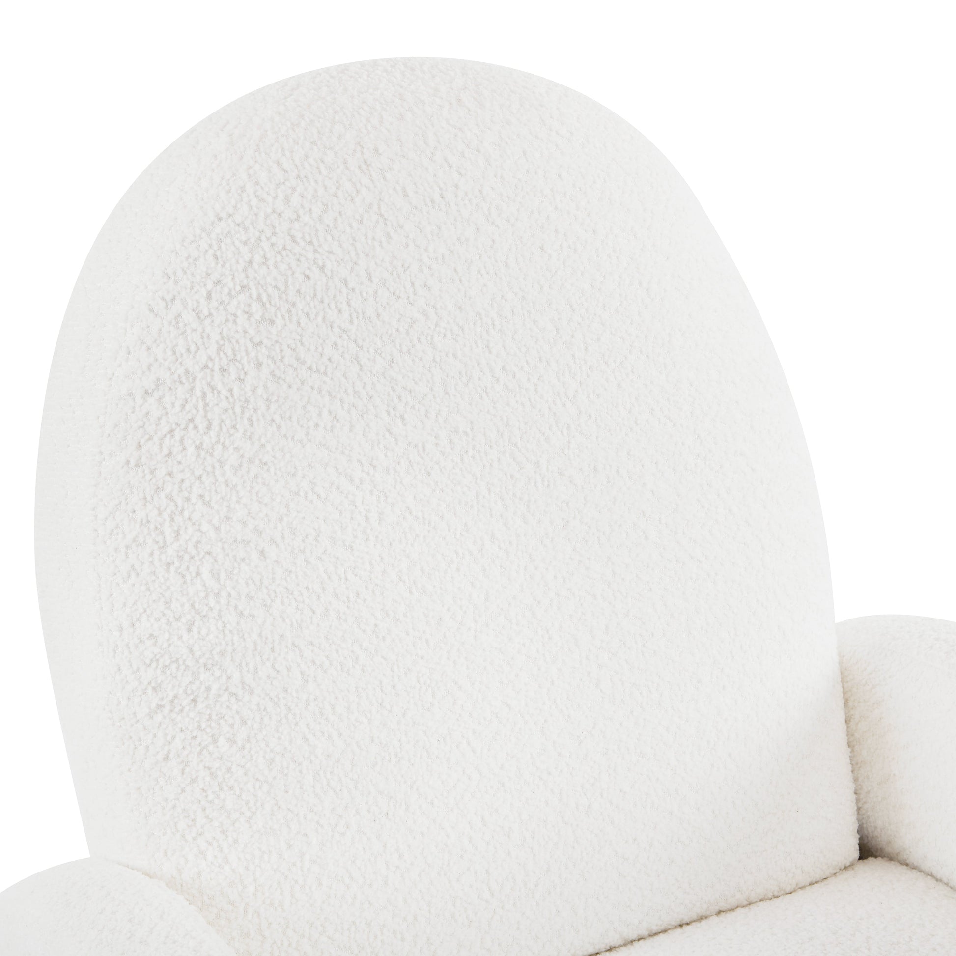 360 Swivel and Glider Recliner Chair close-up of white plush fabric texture on Tampa Home & Garden Store