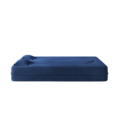 Modern Floor Sleeper Sofa Bed And Two Pillows