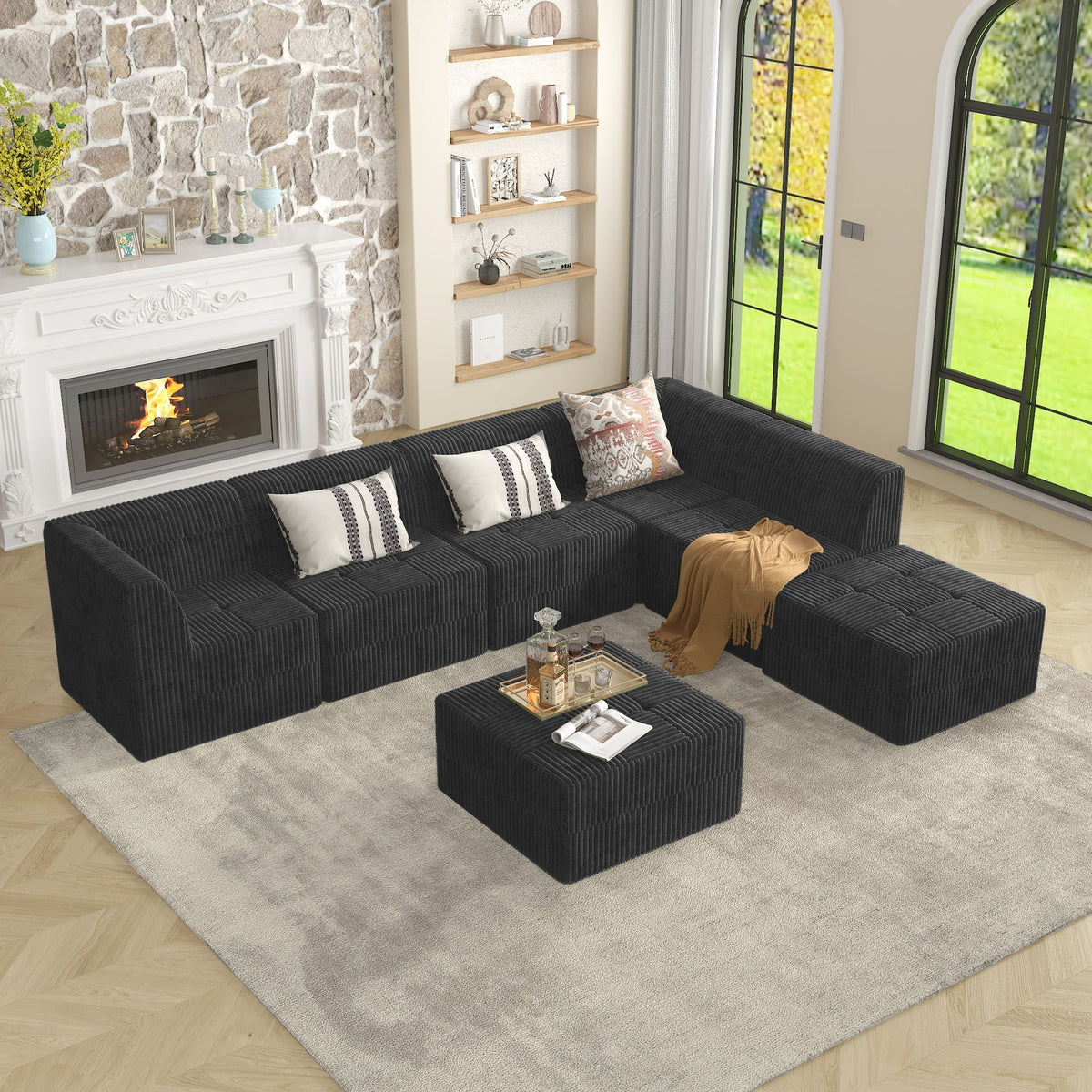 Modern Minimalist Ottoman Sofa and Sleeper