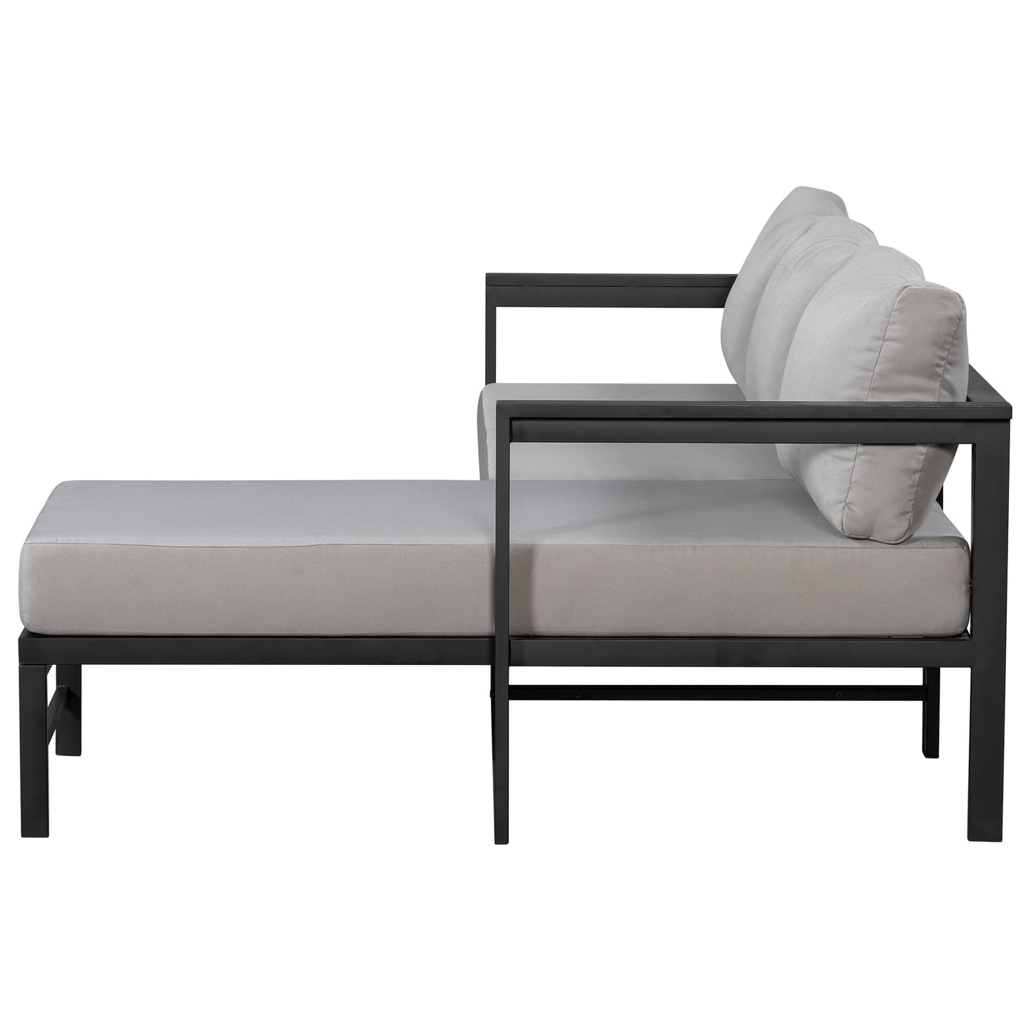 U_style Outdoor L-Shaped Sofa with iron frame and ultra-thick gray cushions HouseOfZazla sofa on Tampa Home & Garden Store