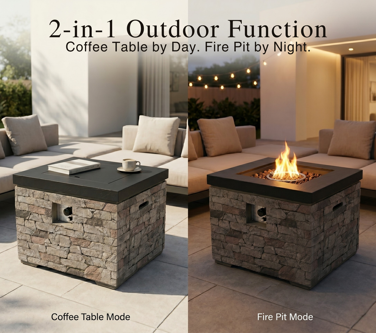 32 Inch Outdoor Propane Fire Pit Table for Patio