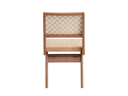 Velentina rattan side chair natural wood frame with woven cane back, set of 2 on Tampa Home & Garden Store