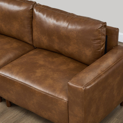 112 Inch Luxury PU Leather Sofa For Living Room