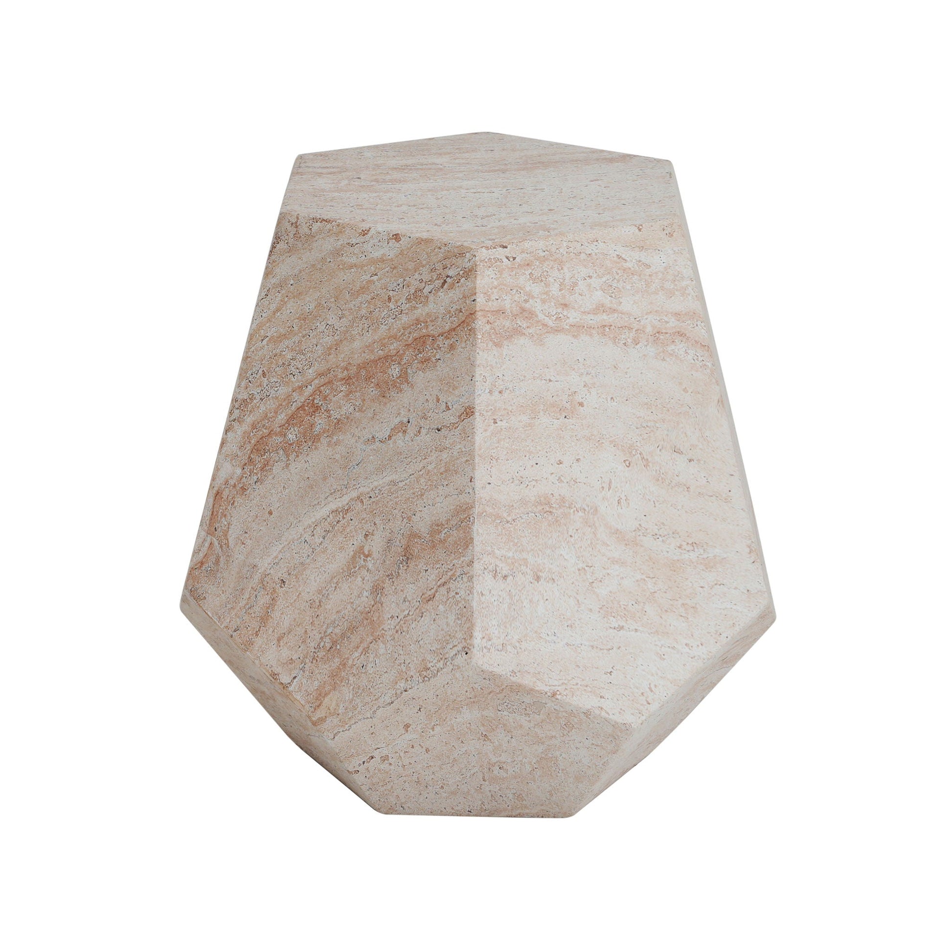 Outdoor lightweight concrete side table with beige stone texture by HouseOfZazla on Tampa Home & Garden Store