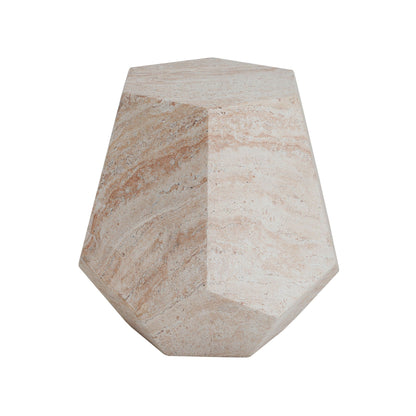 Outdoor lightweight concrete side table with beige stone texture by HouseOfZazla on Tampa Home & Garden Store