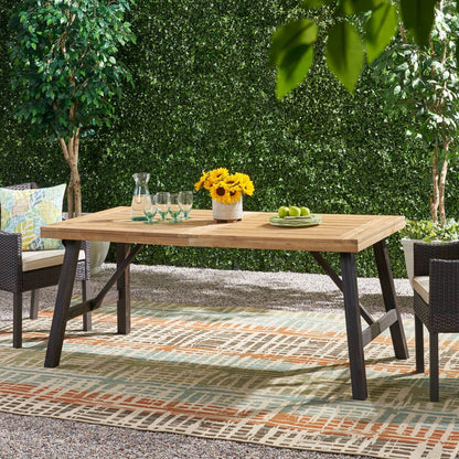 Outdoor Acacia Wood Dining Table With Panels