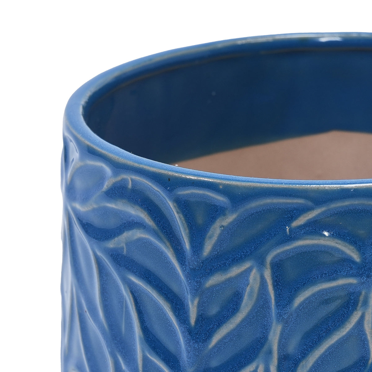 Ceramic flowerpot navy blue with swirling pattern, 7-inch modern planter by HouseOfZazla on Tampa Home & Garden Store
