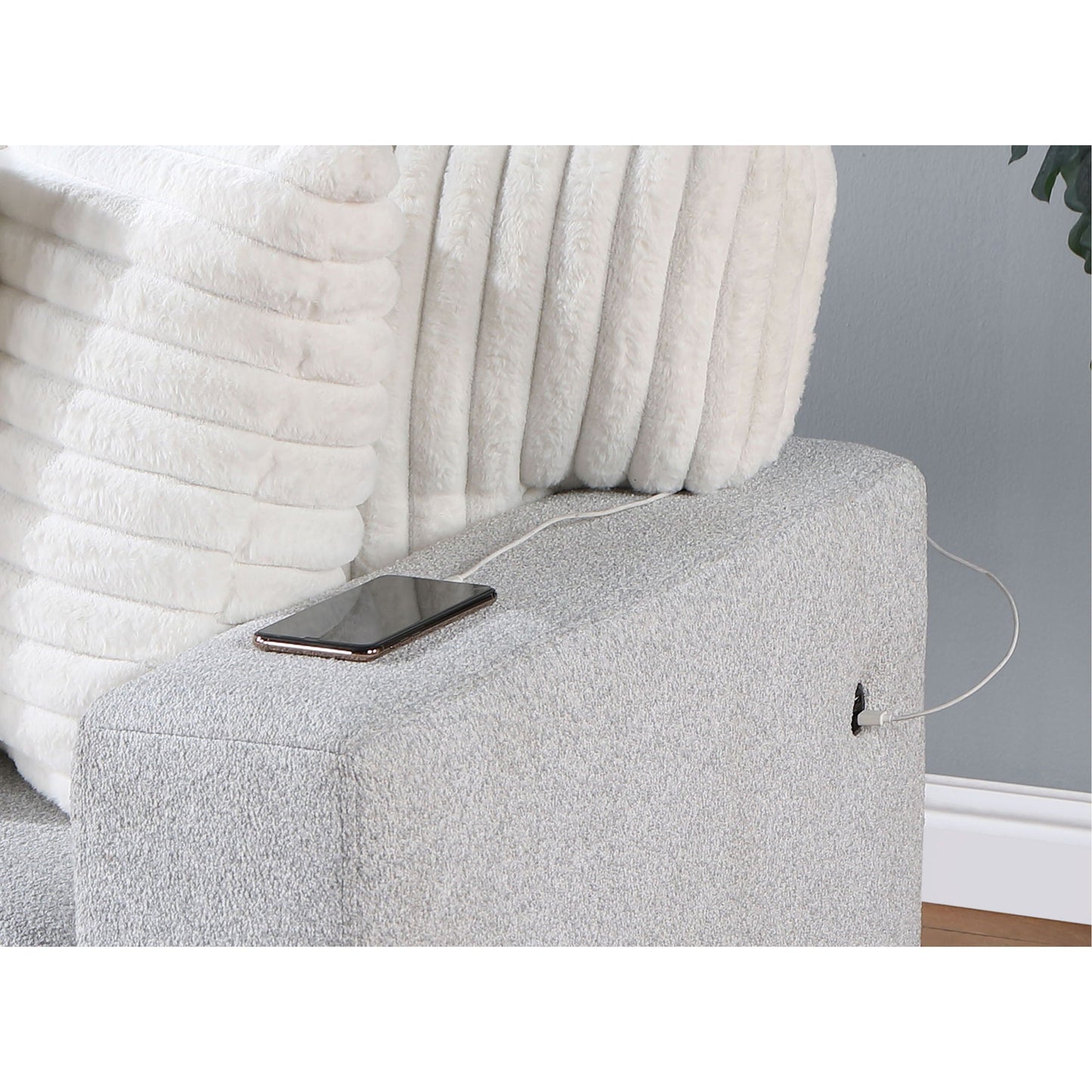 Reversible Pull Out Bed and a Gray Couch