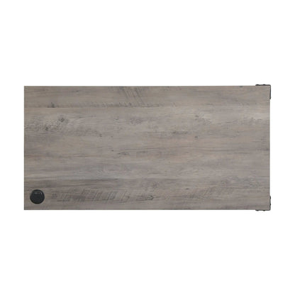 Zakwani wooden writing desk top view with gray-washed plank texture, Unique Piece Furniture on Tampa Home & Garden Store