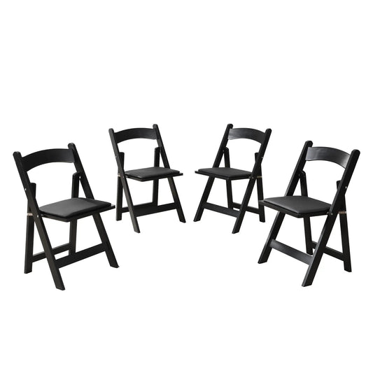 Solid wood upholstered folding dining chairs set, black, Unique Piece Furniture, set of 4 on Tampa Home & Garden Store