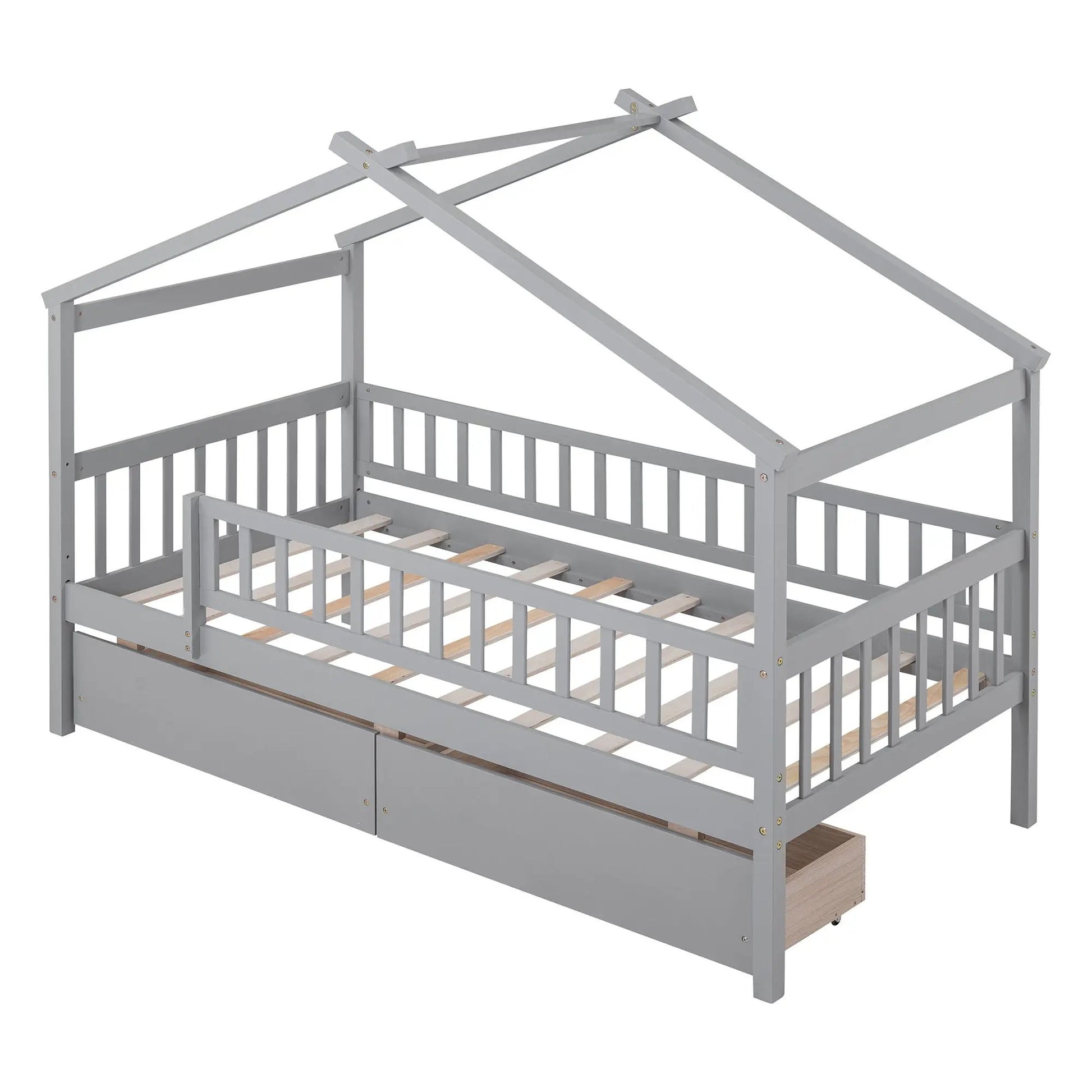 House Bed With 2 Drawers storage bed frame in gray with two drawers by Unique Piece Furniture on Tampa Home & Garden Store
