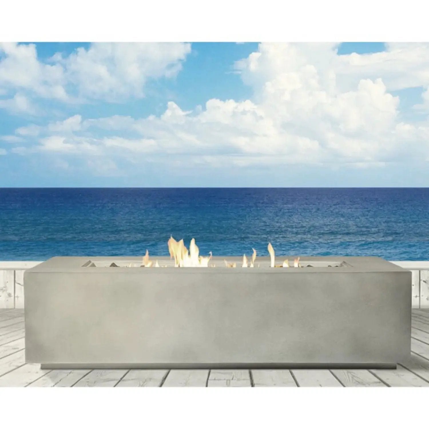 Lightweight Propane/Natural Gas Fire Pit Table, gray metal finish by Unique Piece Furniture on Tampa Home & Garden Store