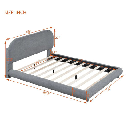 Upholstered Platform Bed With Thick Solid Frame
