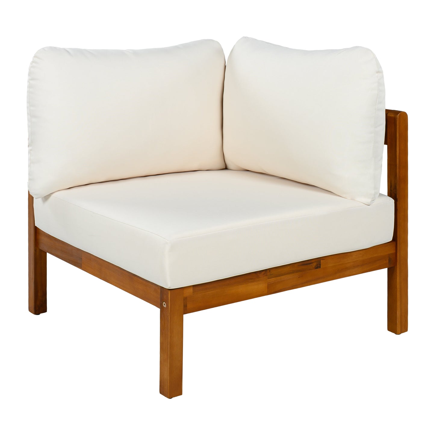 U_Style Acacia solid wood outdoor furniture set with white cushions by HouseOfZazla on Tampa Home & Garden Store
